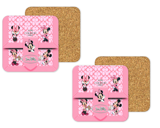 Coach Inspired Cork Backing Drink Coaster x2 (181)