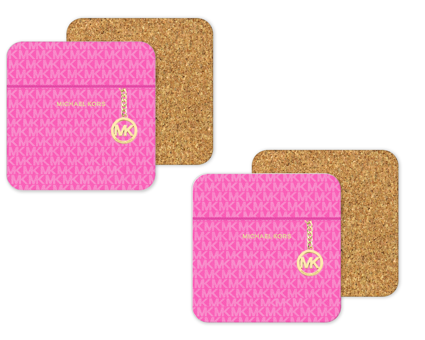 Michael Kors Inspired Cork Backing Drink Coaster x2 (001)