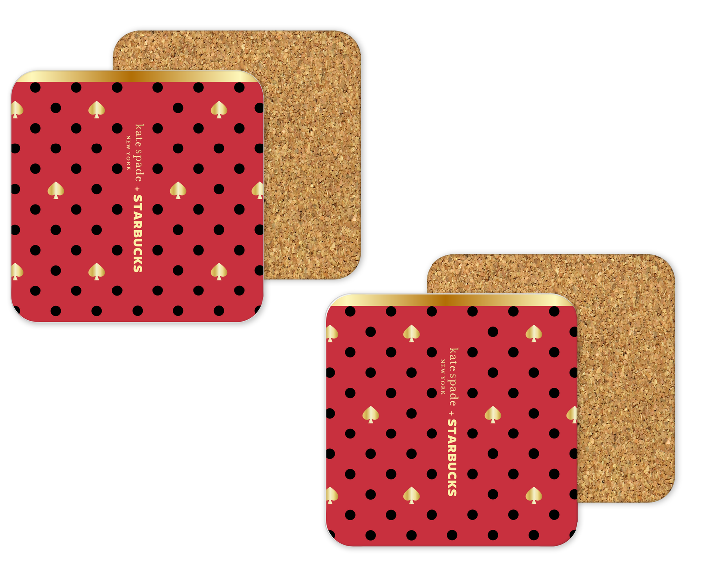 Katie Spade Inspired Cork Backing Drink Coaster x2 (002)