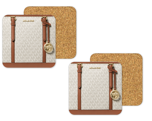 Michael Kors Inspired Cork Backing Drink Coaster x2 (002)