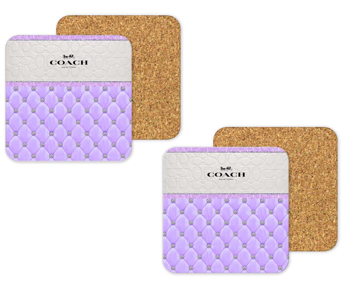 Coach Inspired Cork Backing Drink Coaster x2 (113)