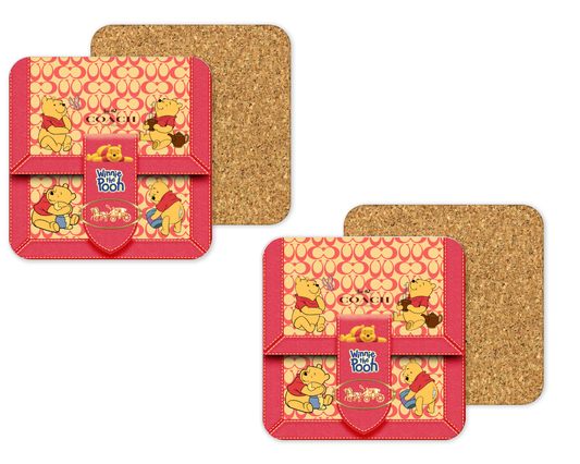 Coach Inspired Cork Backing Drink Coaster x2 (179)