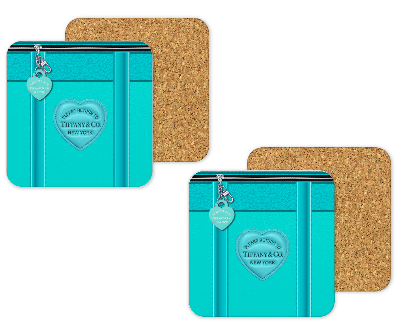 Tiffany Inspired Cork Backing Drink Coaster x2 (001)