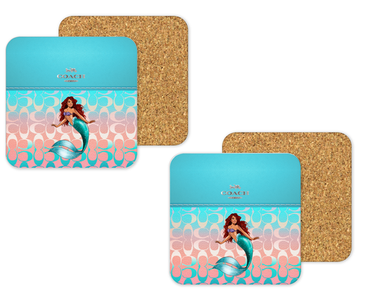 Coach Inspired Cork Backing Drink Coaster x2 (176)