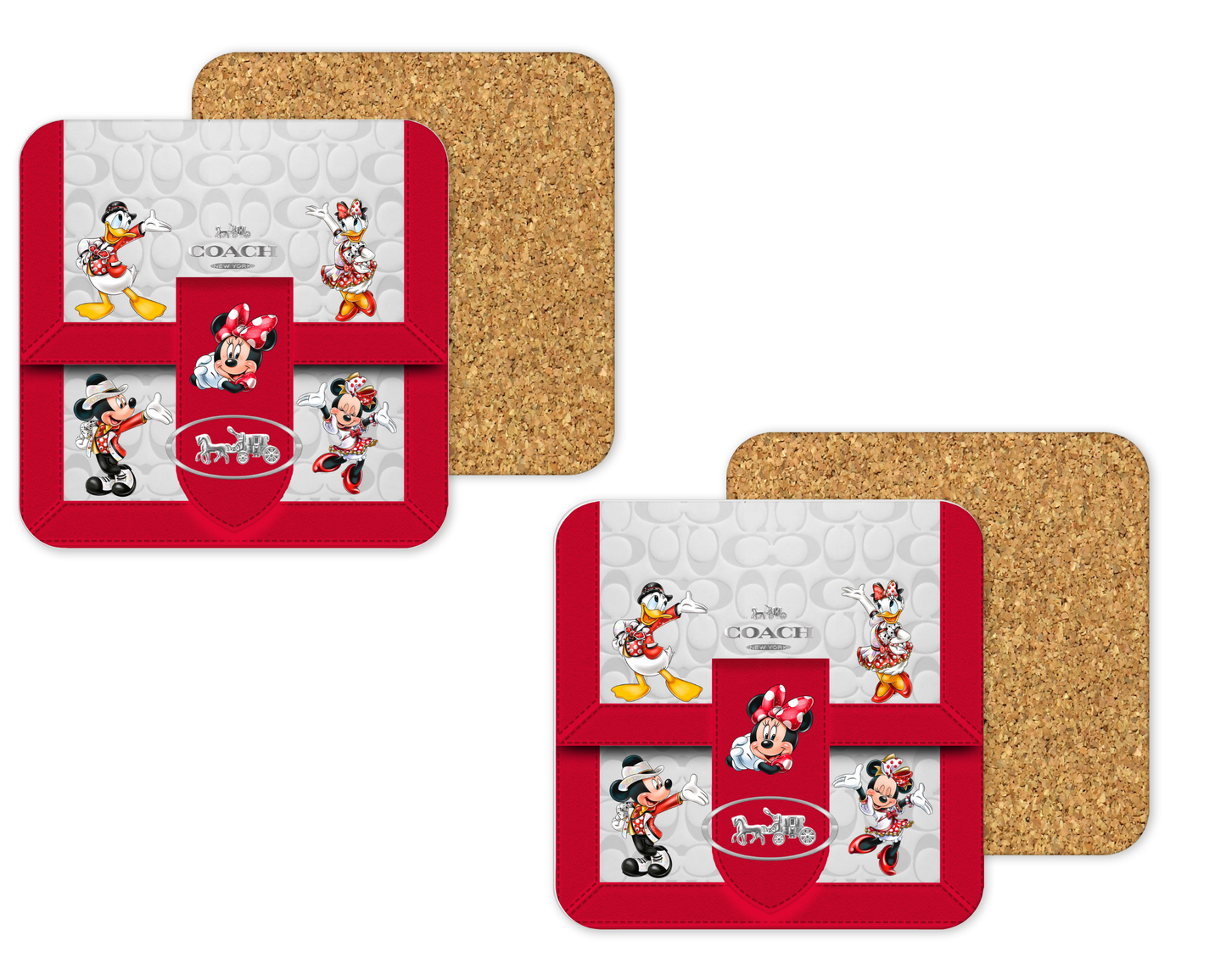 Coach Inspired Cork Backing Drink Coaster x2 (175)