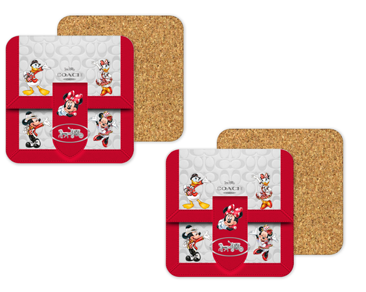 Coach Inspired Cork Backing Drink Coaster x2 (175)