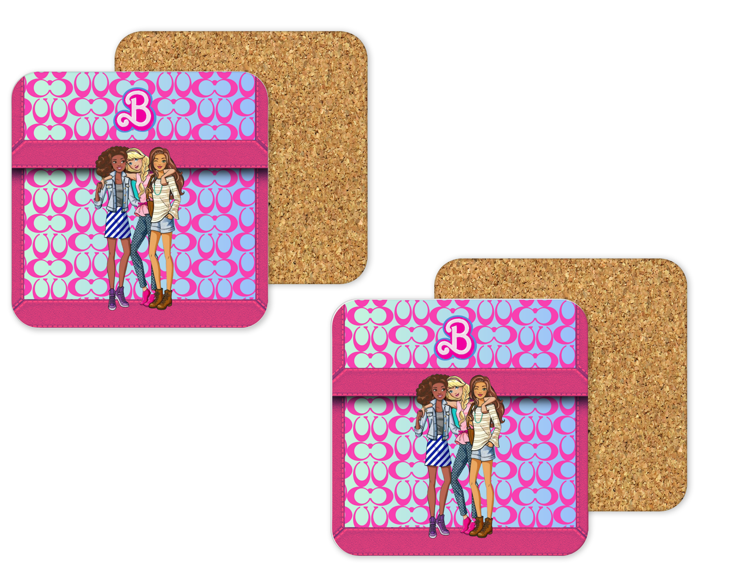 Coach Inspired Cork Backing Drink Coaster x2 (171)