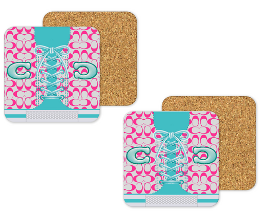 Coach Inspired Cork Backing Drink Coaster x2 (168)