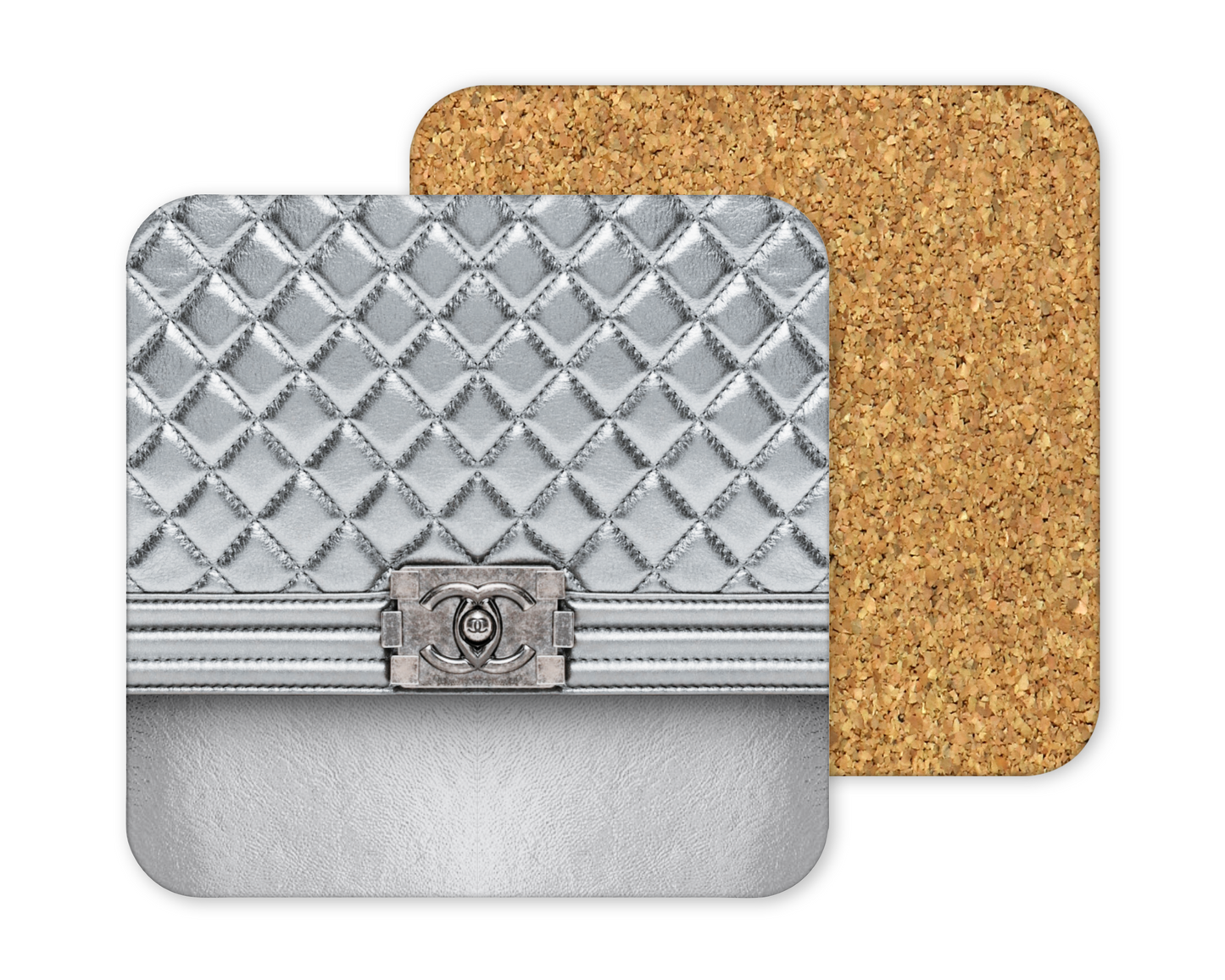 Chanel Inspired Cork Backing Drink Coaster x2 (007)