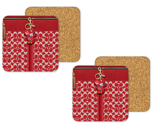 Coach Inspired Cork Backing Drink Coaster x2 (029)