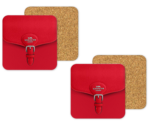 Coach Inspired Cork Backing Drink Coaster x2 (010)