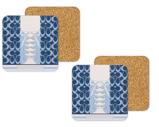 Coach Inspired Cork Backing Drink Coaster x2 (038)