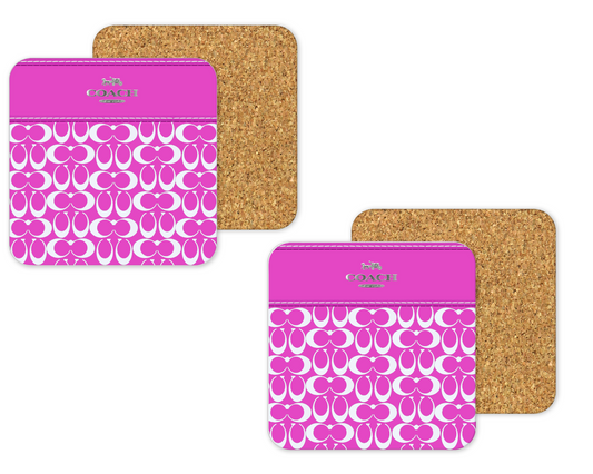 Coach Inspired Cork Backing Drink Coaster x2 (149)