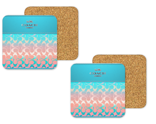 Coach Inspired Cork Backing Drink Coaster x2 (150)