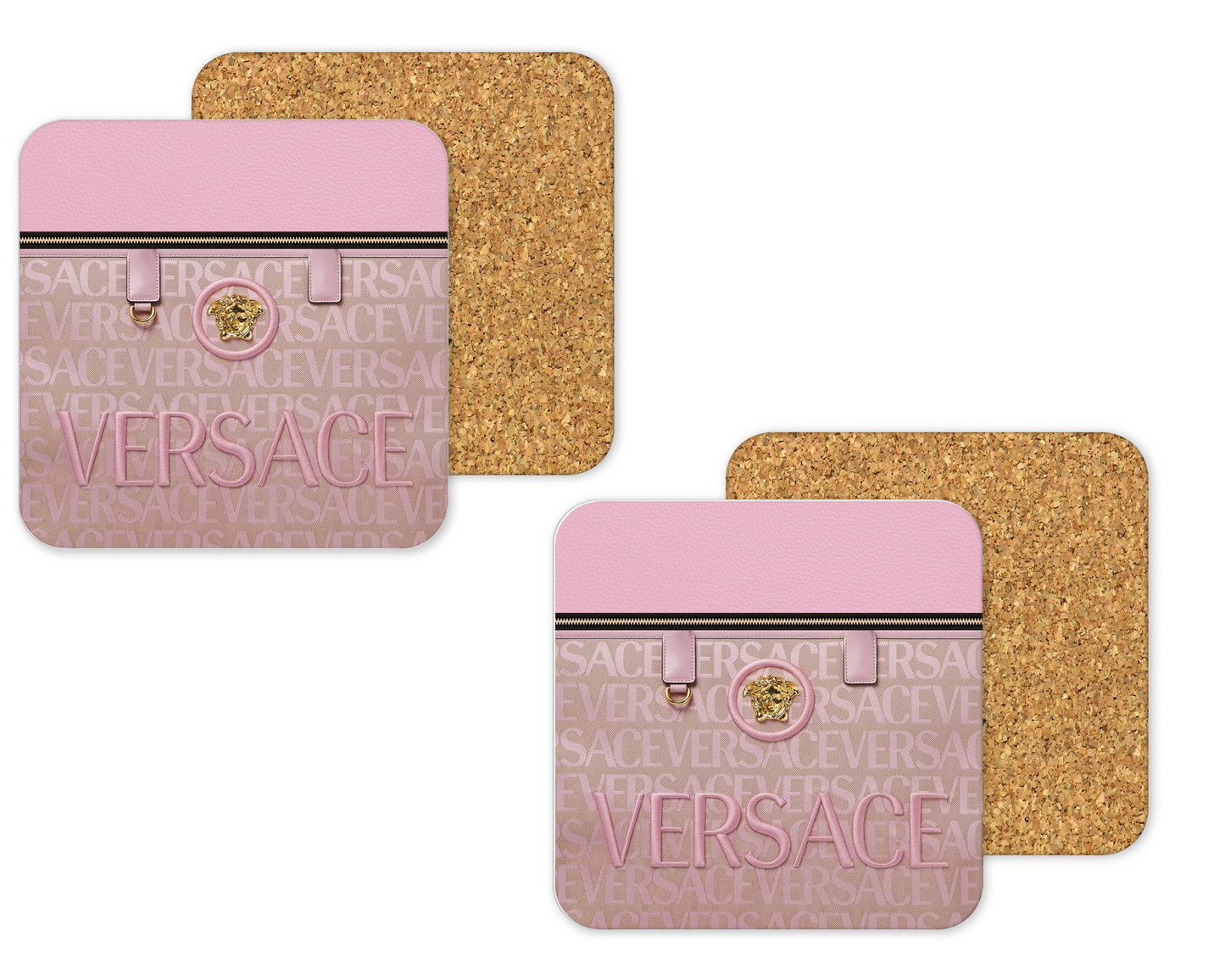 Versace Inspired Cork Backing Drink Coaster x2 (002)