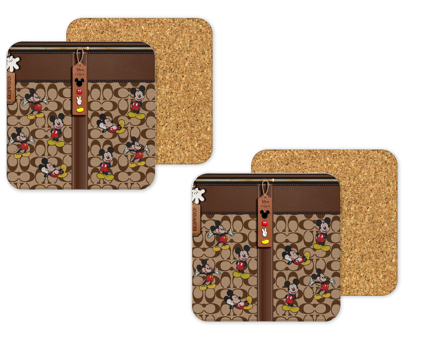 Coach Inspired Cork Backing Drink Coaster x2 (028)