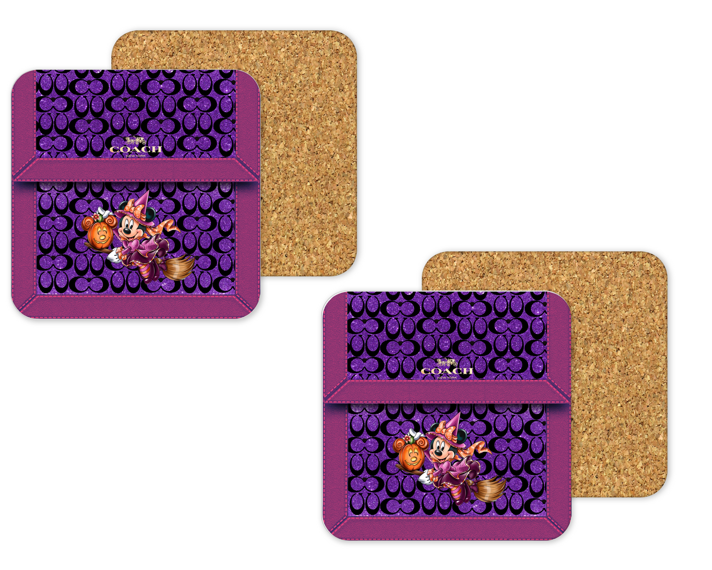 Coach Inspired Cork Backing Drink Coaster x2 (068)