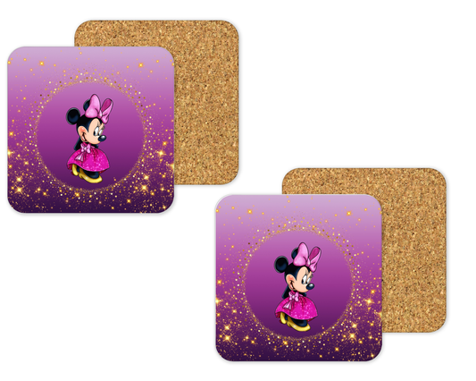 Disney Inspired Cork Backing Drink Coaster x2 (022)