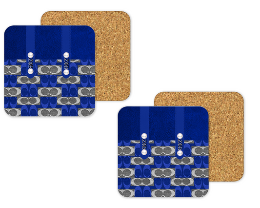 Coach Inspired Cork Backing Drink Coaster x2 (015)