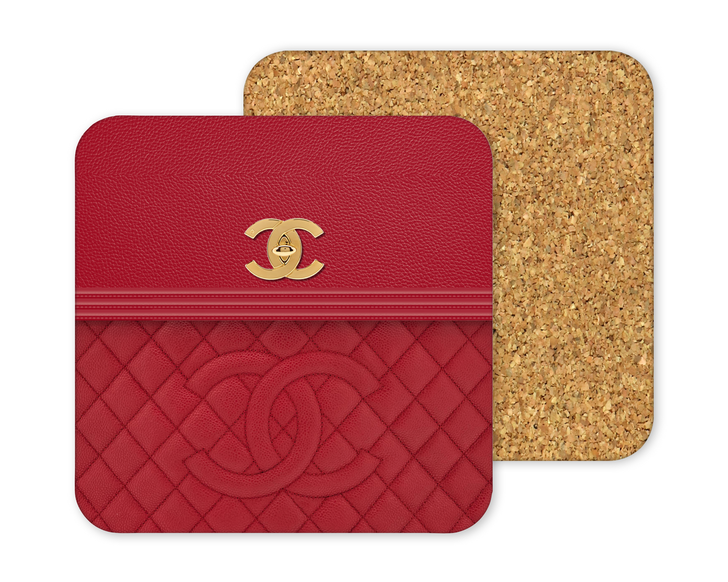 Chanel Inspired Cork Backing Drink Coaster x2 (005)