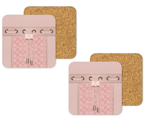 Coach Inspired Cork Backing Drink Coaster x2 (078)