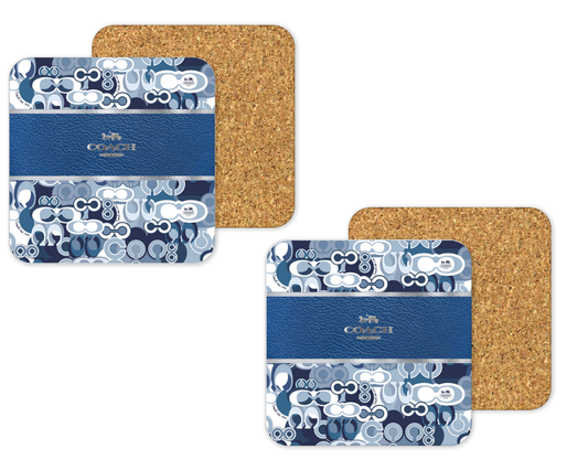 Coach Inspired Cork Backing Drink Coaster x2 (127)