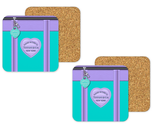 Tiffany Inspired Cork Backing Drink Coaster x2 (003)