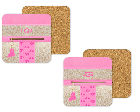 Ugg Inspired Cork Backing Drink Coaster x2 (005)