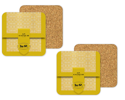 Coach Inspired Cork Backing Drink Coaster x2 (088)