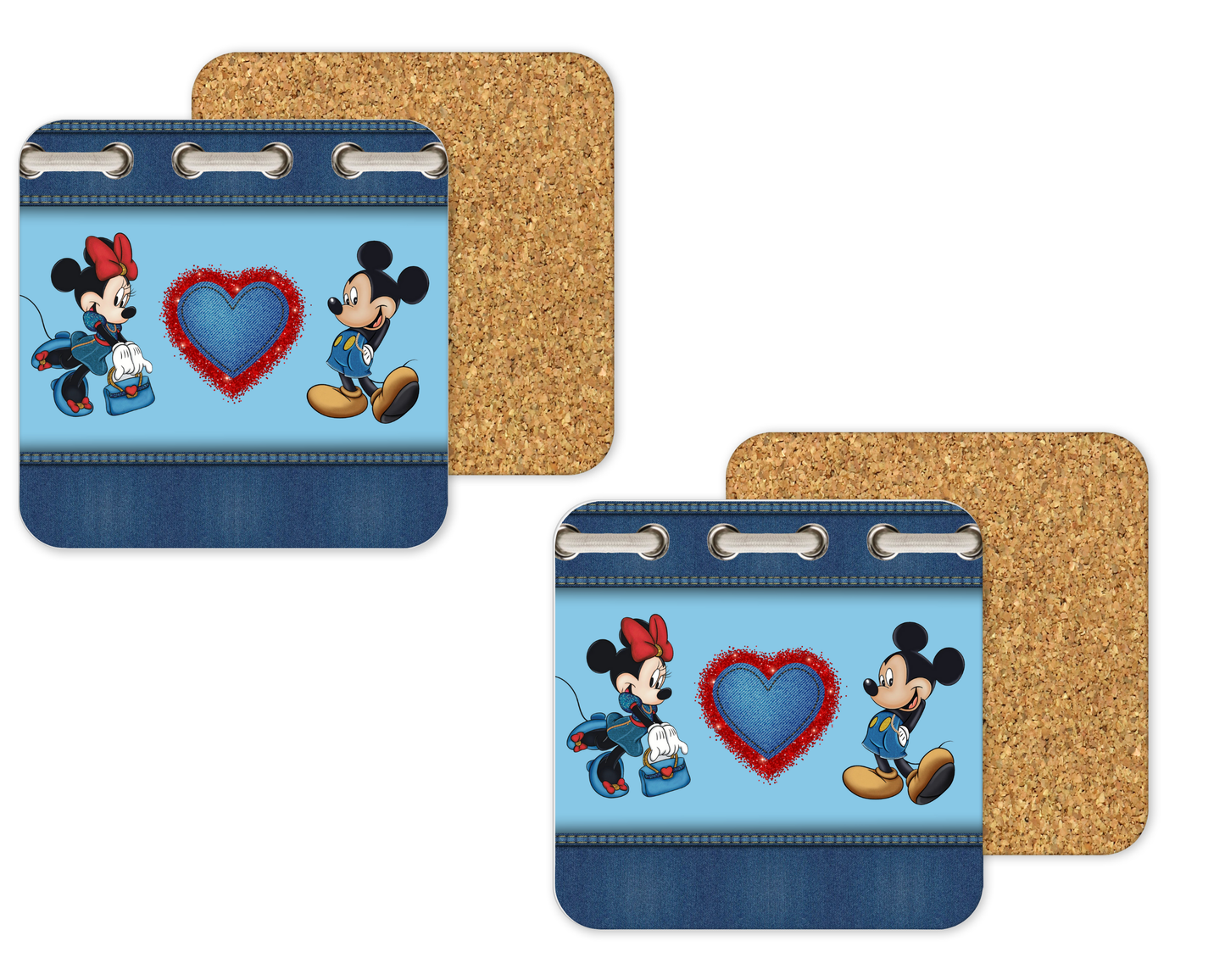 Disney Inspired Cork Backing Drink Coaster x2 (020)