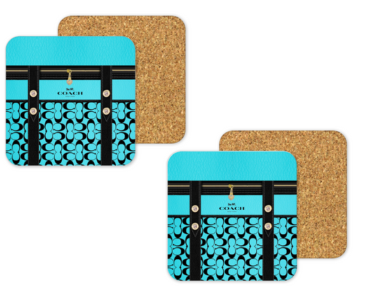 Coach Inspired Cork Backing Drink Coaster x2 (066)