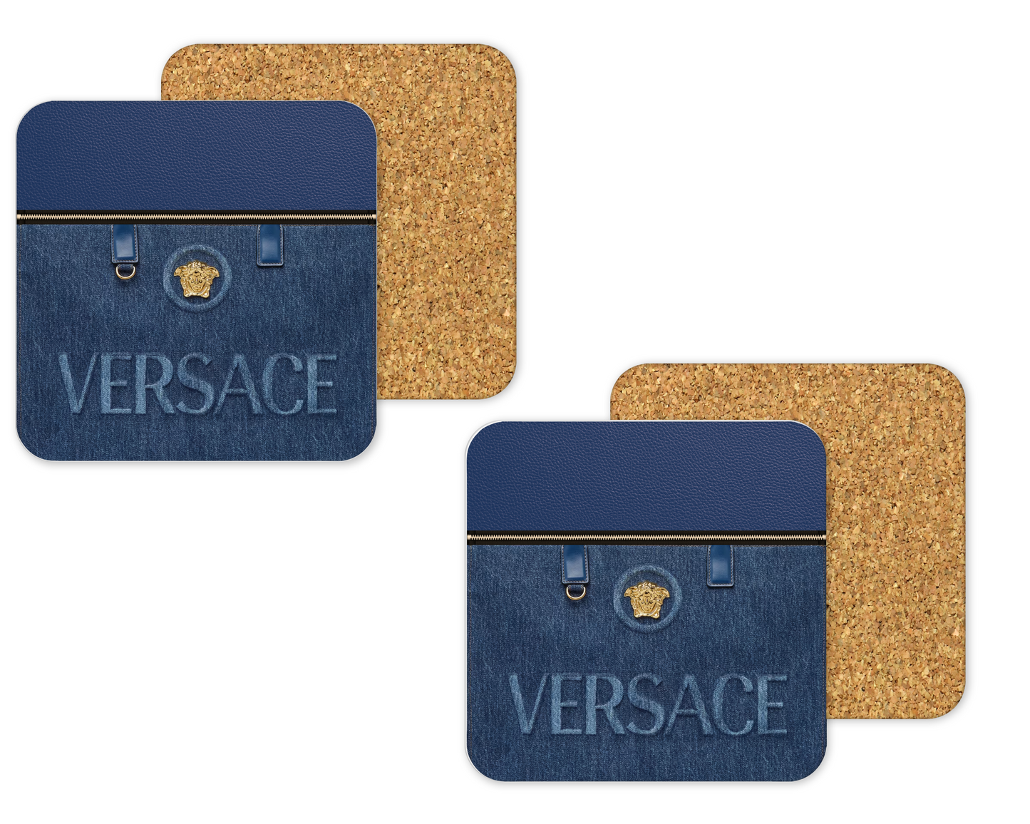 Versace Inspired Cork Backing Drink Coaster x2 (003)