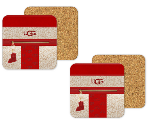 Ugg Inspired Cork Backing Drink Coaster x2 (006)