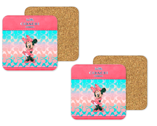 Coach Inspired Cork Backing Drink Coaster x2 (193)