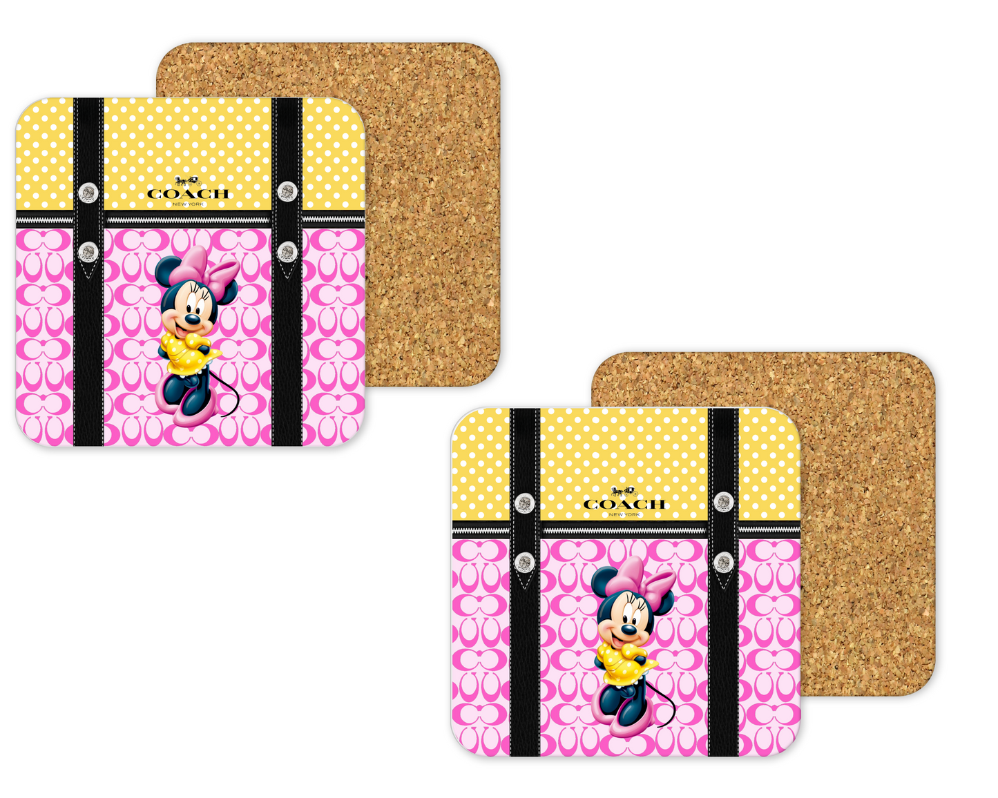 Coach Inspired Cork Backing Drink Coaster x2 (144)