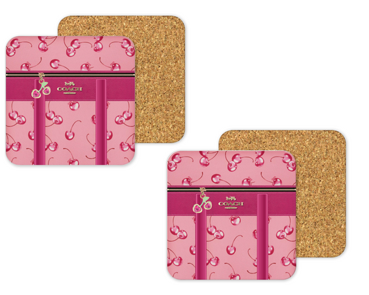 Coach Inspired Cork Backing Drink Coaster x2 (165)