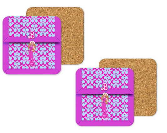 Coach Inspired Cork Backing Drink Coaster x2 (170)