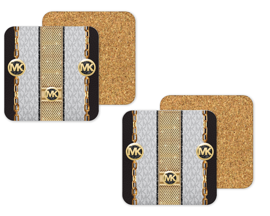 Michael Kors Inspired Cork Backing Drink Coaster x2 (011)