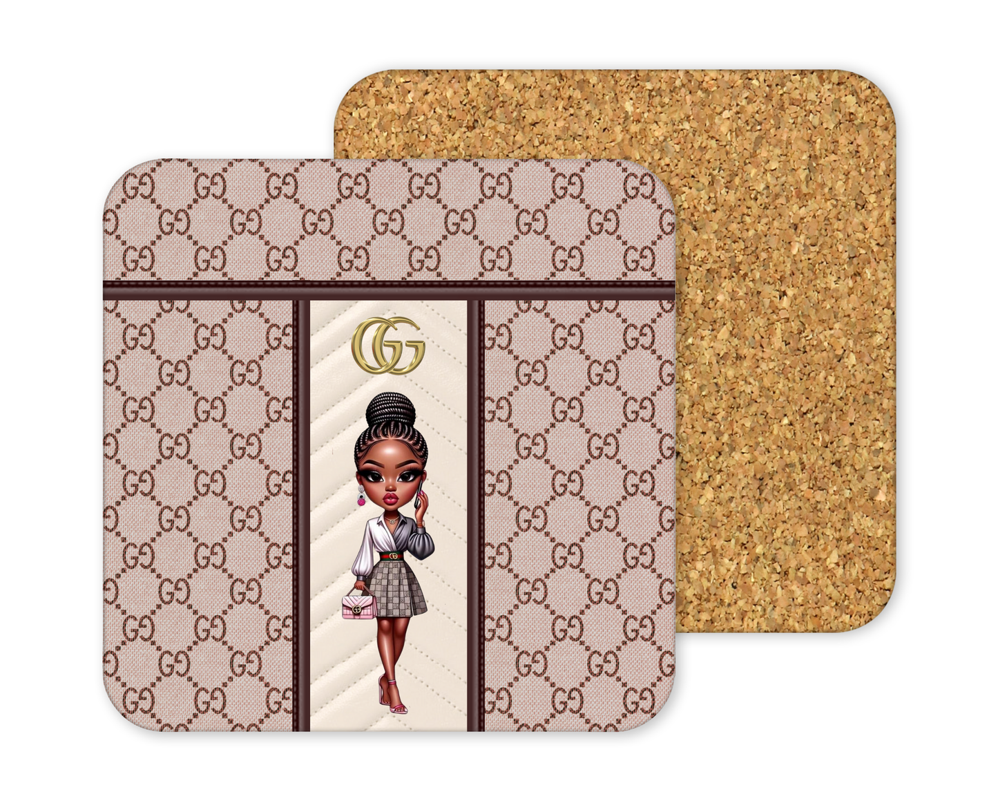 Gucci Inspired Cork Backing Drink Coaster x2 (007)