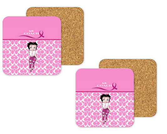 Coach Inspired Cork Backing Drink Coaster x2 (134)