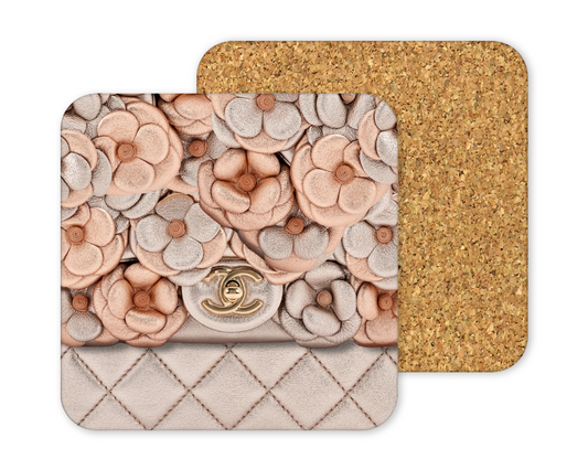 Chanel Inspired Cork Backing Drink Coaster x2 (002)