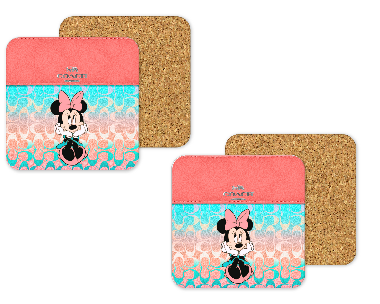 Coach Inspired Cork Backing Drink Coaster x2 (143)