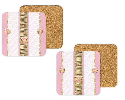 Michael Kors Inspired Cork Backing Drink Coaster x2 (012)