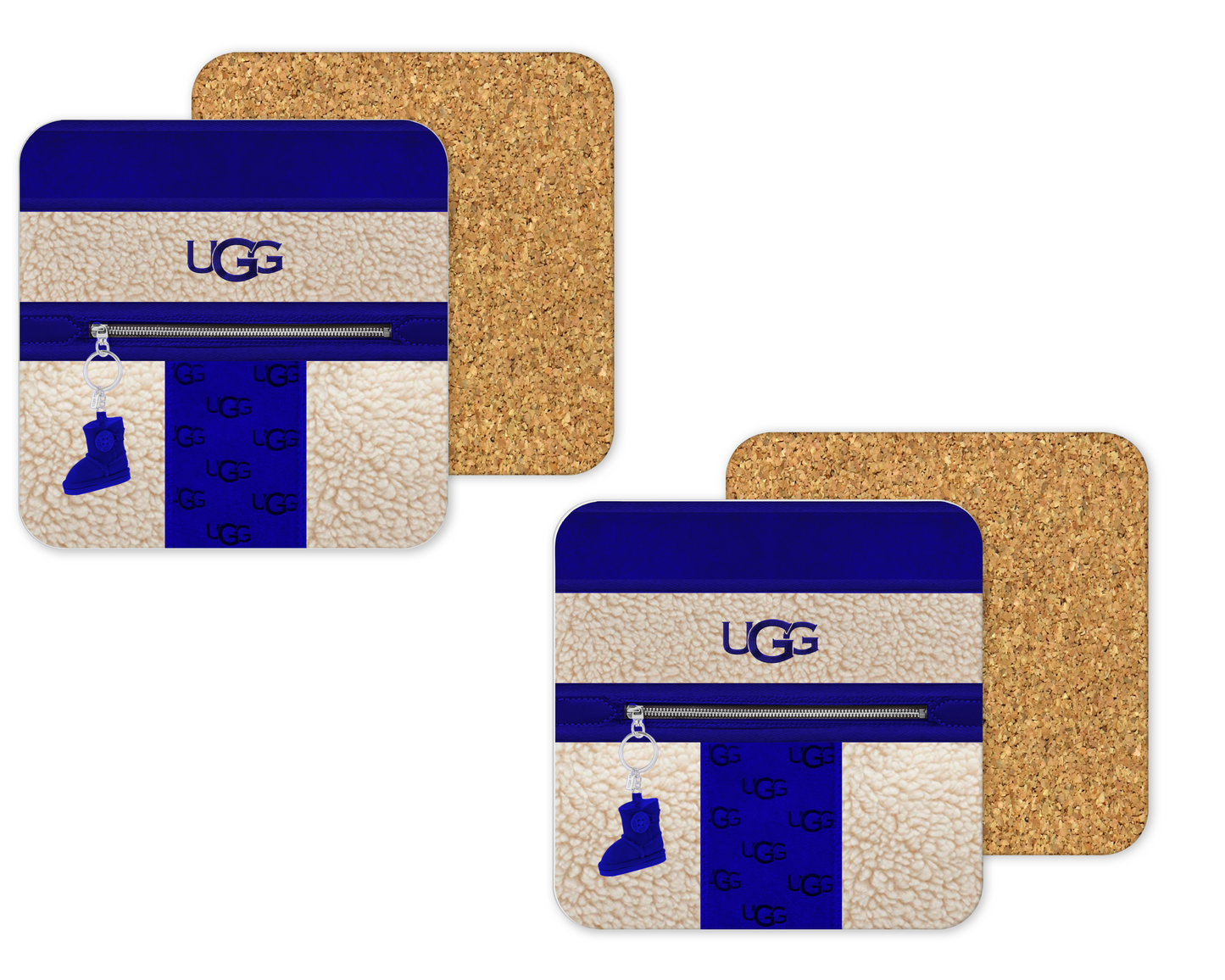 Ugg Inspired Cork Backing Drink Coaster x2 (004)