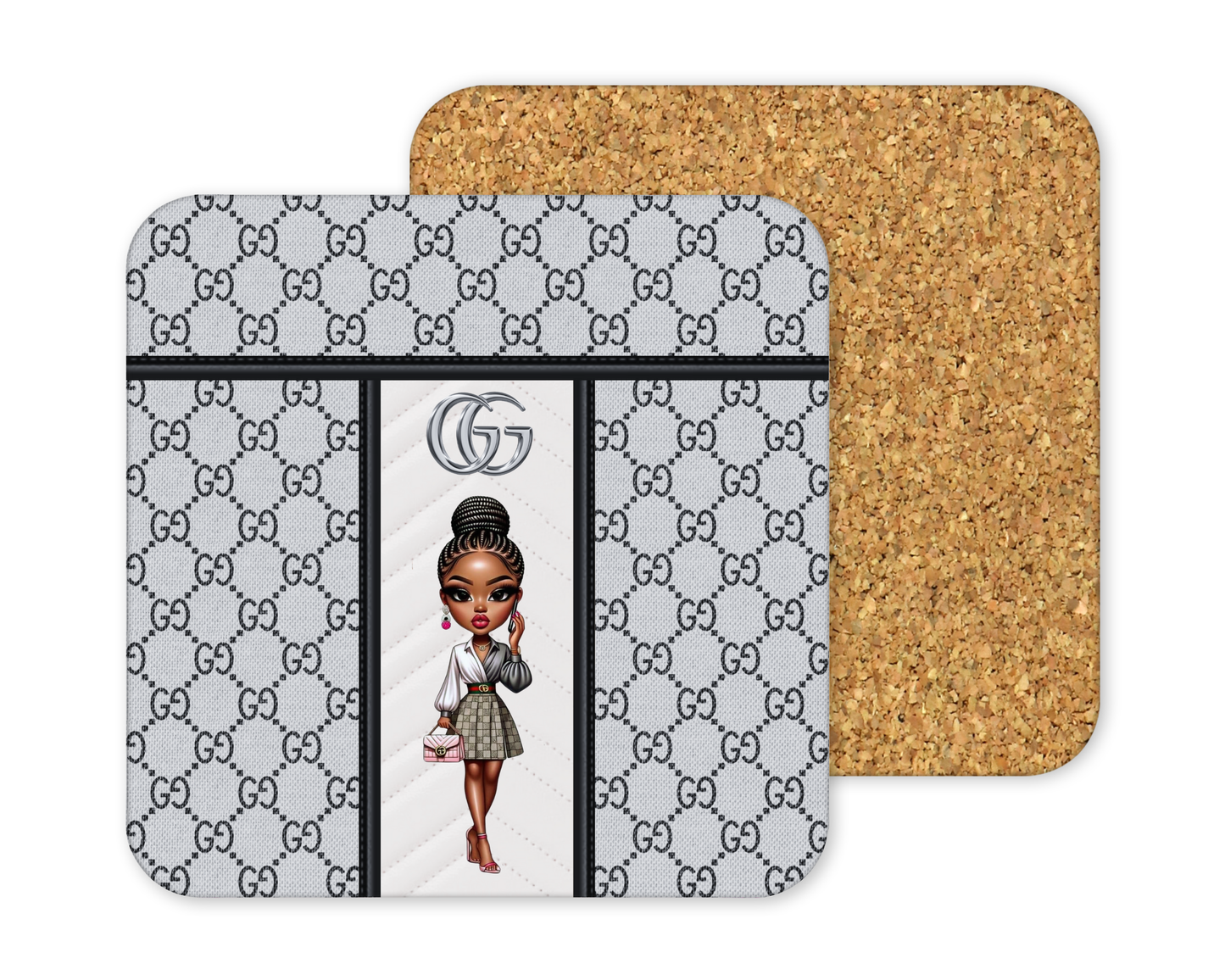 Gucci Inspired Cork Backing Drink Coaster x2 (008)