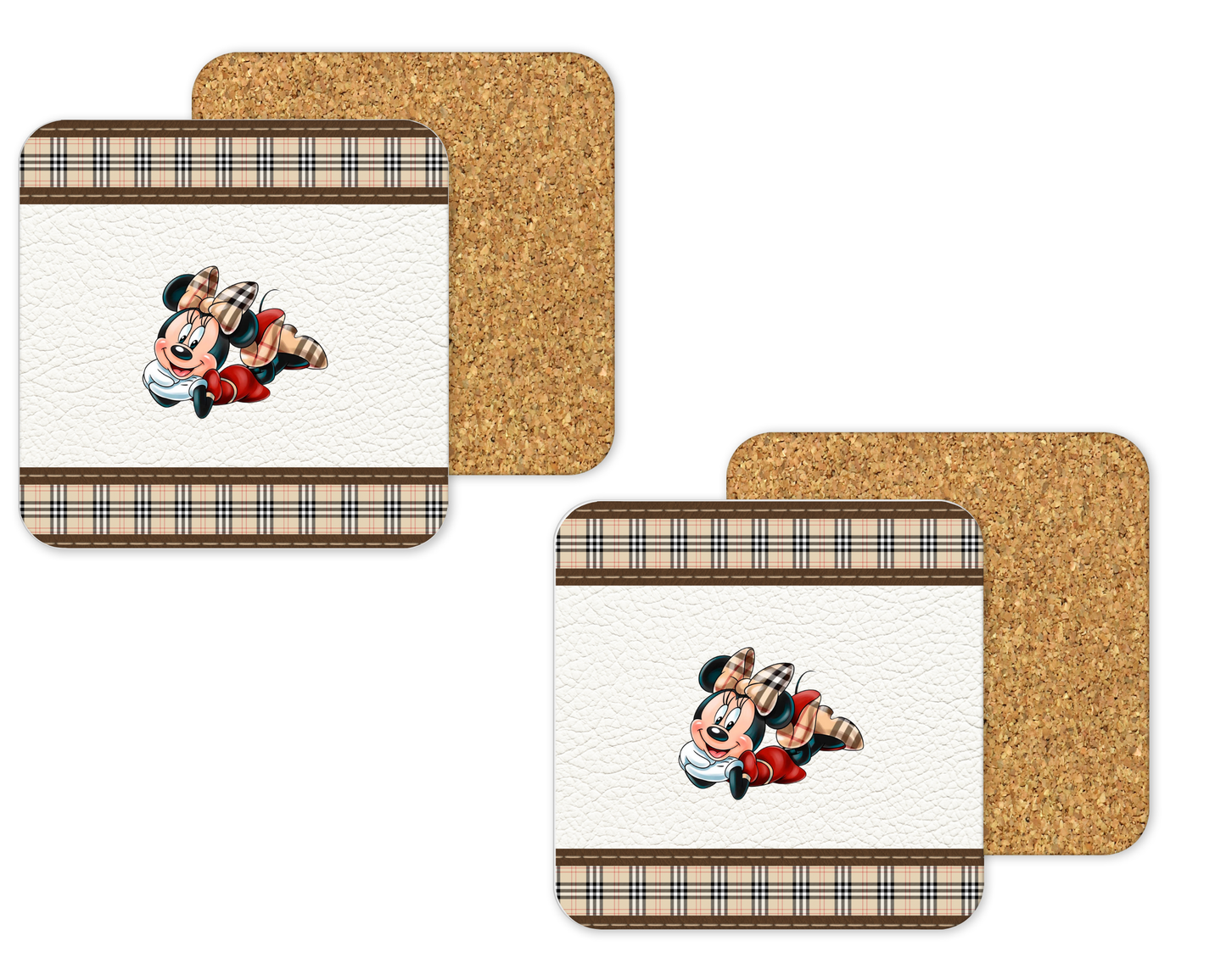 Disney Inspired Cork Backing Drink Coaster x2 (019)