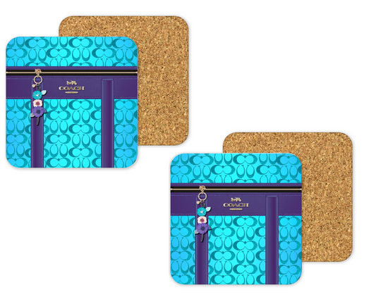 Coach Inspired Cork Backing Drink Coaster x2 (160)