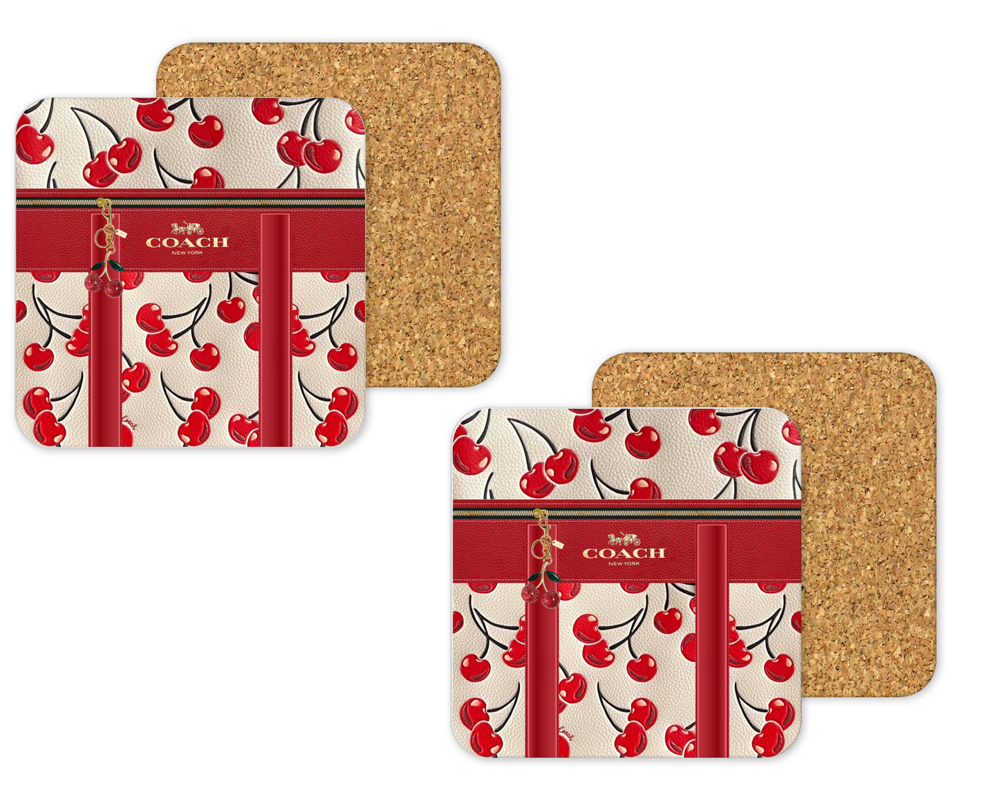 Coach Inspired Cork Backing Drink Coaster x2 (161)