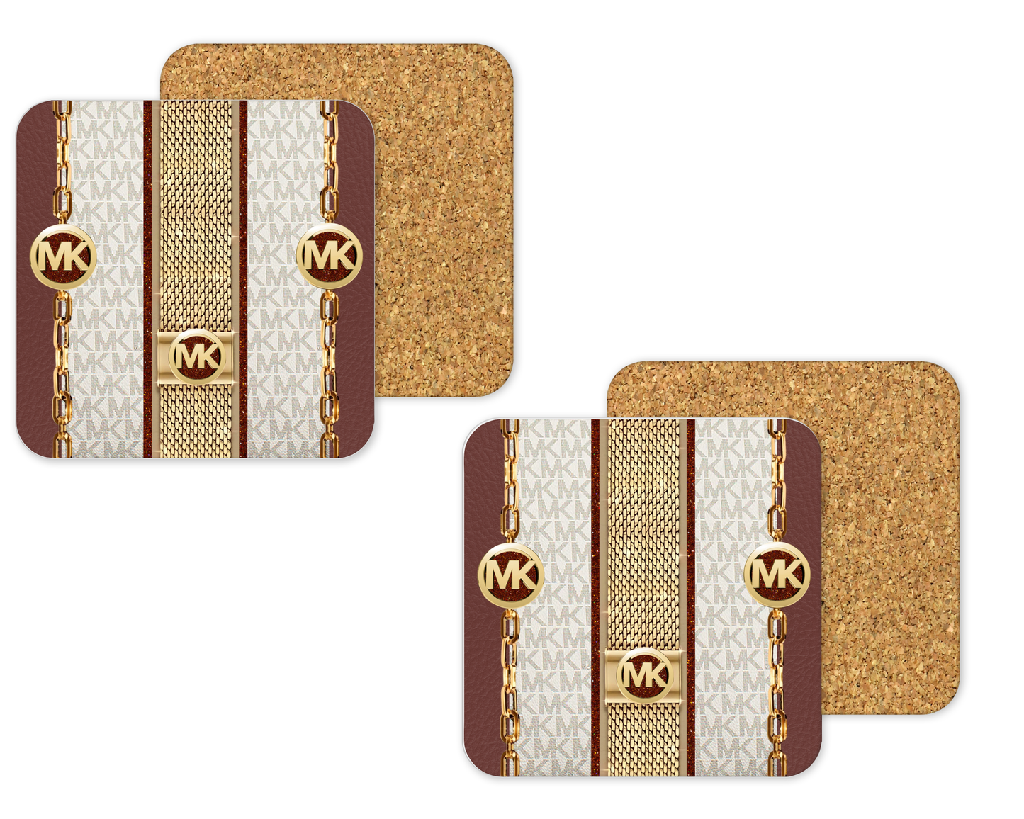 Michael Kors Inspired Cork Backing Drink Coaster x2 (010)