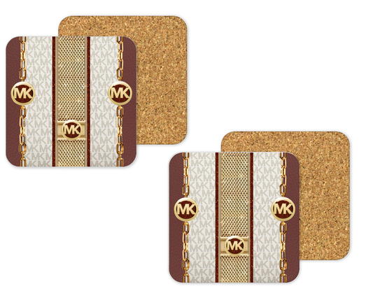 Michael Kors Inspired Cork Backing Drink Coaster x2 (010)